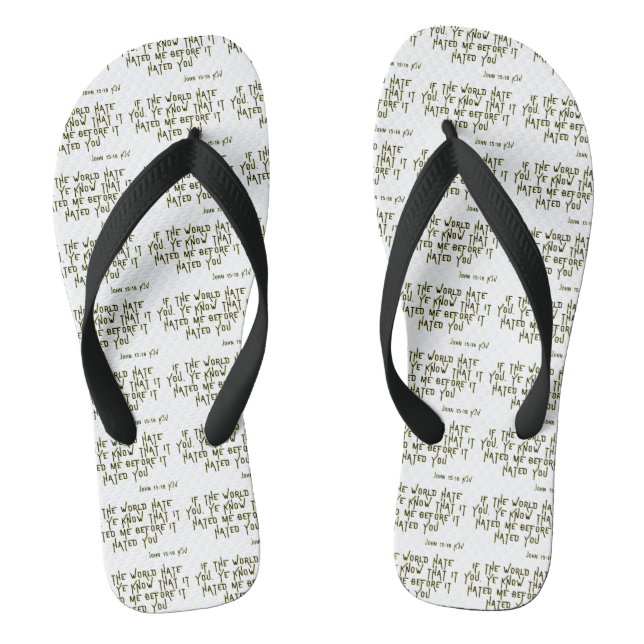 John 15:18 KJV Bible Scripture Verse All-Over Jandals (Footbed)