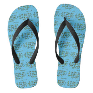 John 15:18 KJV Bible Scripture Verse Blu All-Over Jandals