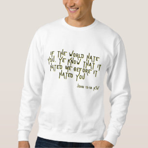 John 15:18 KJV Bible Scripture Verse Men's Sweatshirt