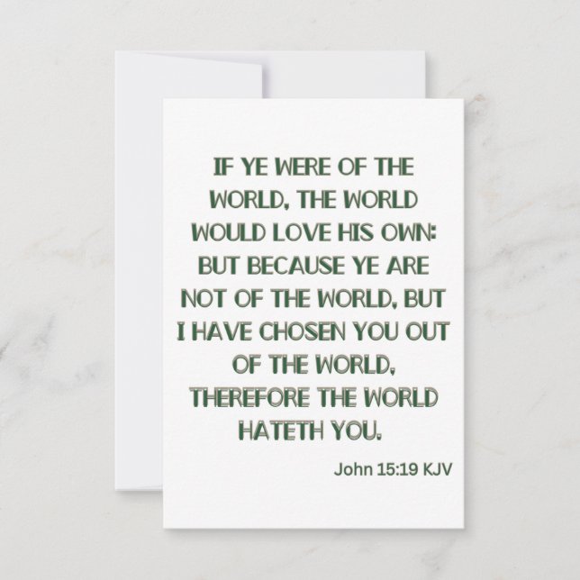 John 15:19 KJV Bible Verse Flat Greeting Card (Front)