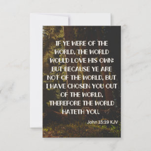 John 15:19 KJV Bible Verse Pic Flat Greeting Card