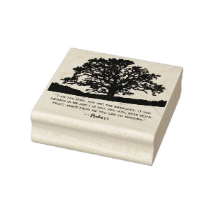 John 15:5 Sacred Tree of Life  Rubber Stamp