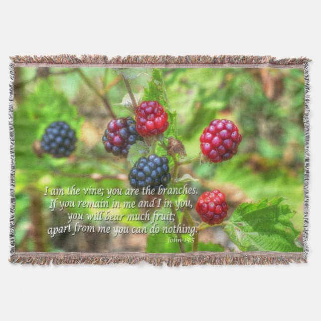 John 15:5 throw blanket (Front)