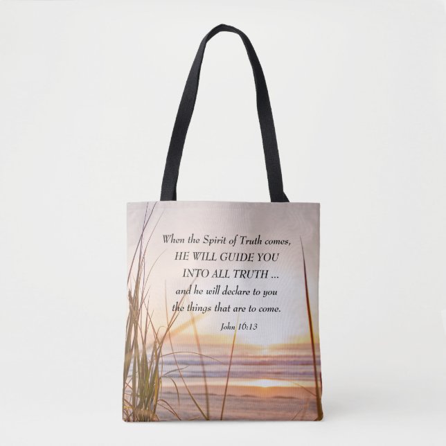 John 16:13 Spirit of Truth Will Guide You, Ocean Tote Bag (Front)