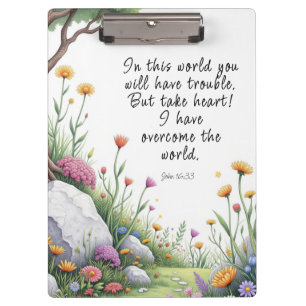 John 16:33 Bible Verse Image Poster Clipboard