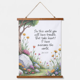 John 16:33 Bible Verse Image Poster Hanging Tapestry