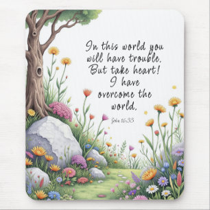 John 16:33 Bible Verse Image  Poster Mouse Pad