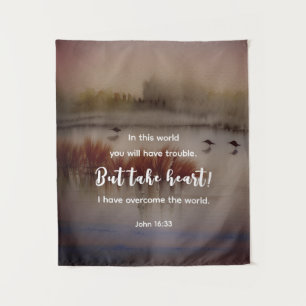 John 16:33 I have Overcome Bible Verse Christian  Tapestry