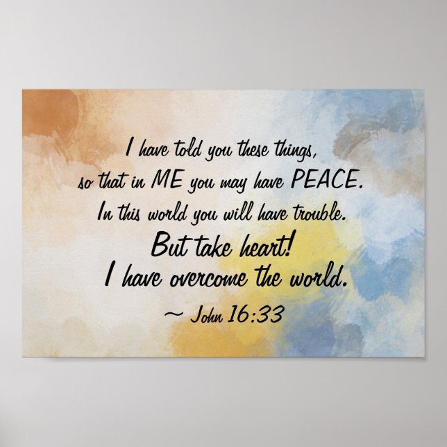 John 16:33 I Have OVERCOME the World! Poster (Front)