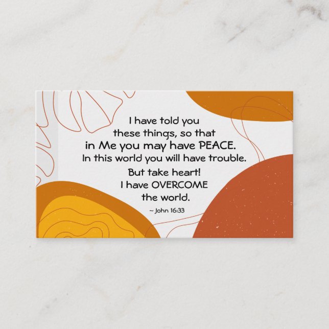 John 16:33 In Me you may have Peace Business Card (Front)