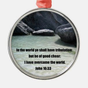 John 16:33 metal tree decoration
