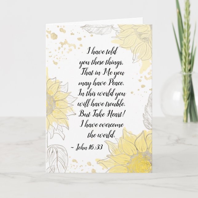 John 16:33 Take heart! I have Overcome the World Card (Front)