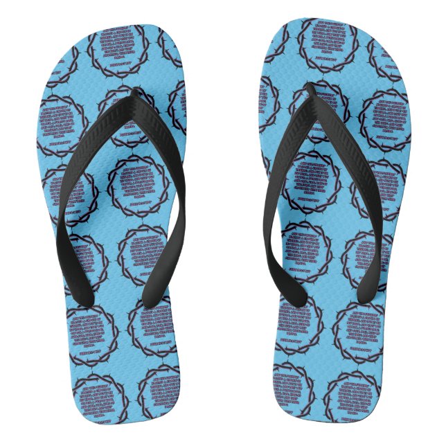 John 19:2-3 KJV Bible Verse Scripture Sky Blue Jandals (Footbed)