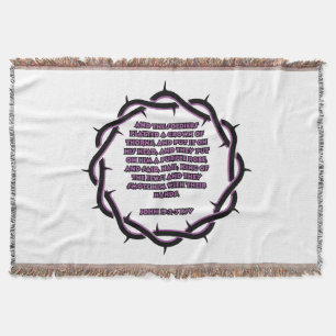 John 19:2-3 KJV Bible Verse Scripture Throw Blanket