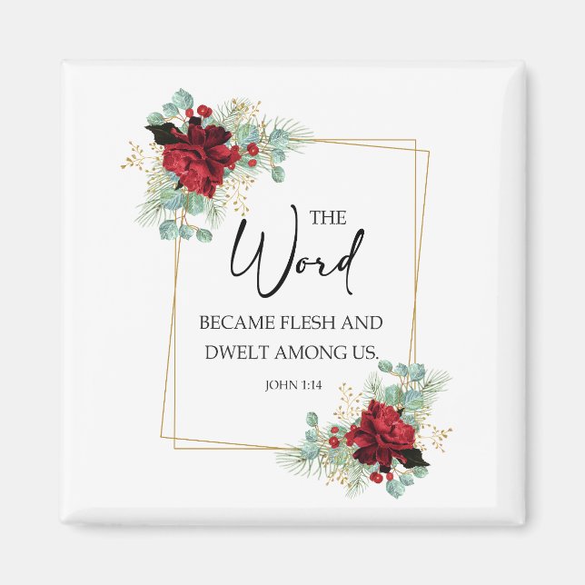 John 1 14 Bible verse Magnet (Front)