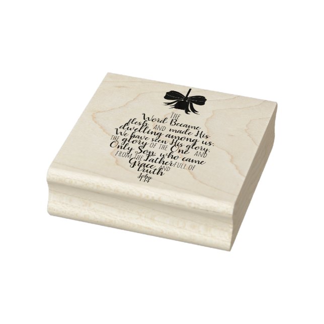 John 1:14 Ornament Shape Typography Rubber Stamp (Stamp)