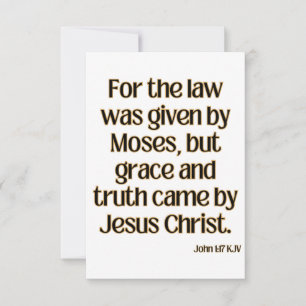 John 1:17 Bible Verse Greeting Card