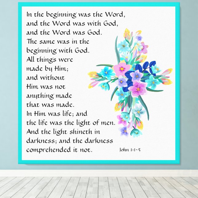 John 1:1-5  canvas print (Insitu(Wood Floor))