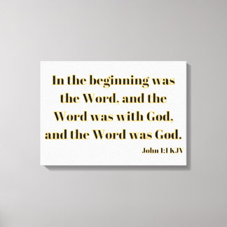 John 1:1 Bible Scripture KJV Canvas Wall Art