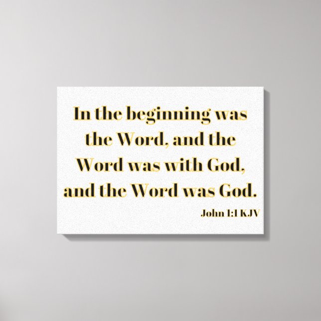 John 1:1 Bible Scripture KJV Canvas Wall Art (Front)