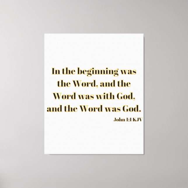 John 1:1 Bible Scripture KJV Canvas Wall Art (Front)