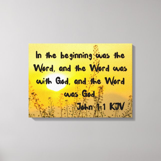 John 1:1 Bible Verse Scripture KJV Canvas Wall Art (Front)
