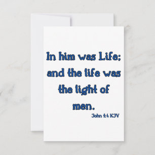 John 1:4 KJV Bible Verse Flat Greeting Card