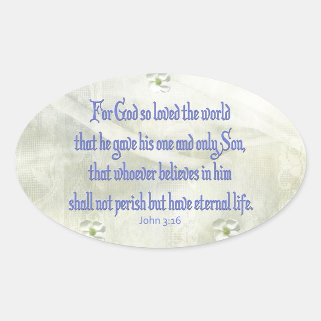 John 316 Dogwood Oval Sticker (Front)