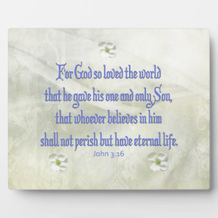 John 316 Dogwood Plaque