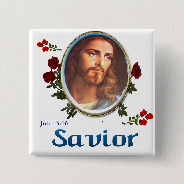 JOhn 3:16 15 Cm Square Badge (Front)
