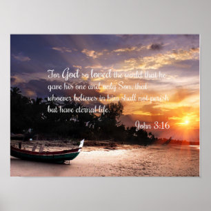John 3:16 #1 NIV - Scripture Christian Wall Art