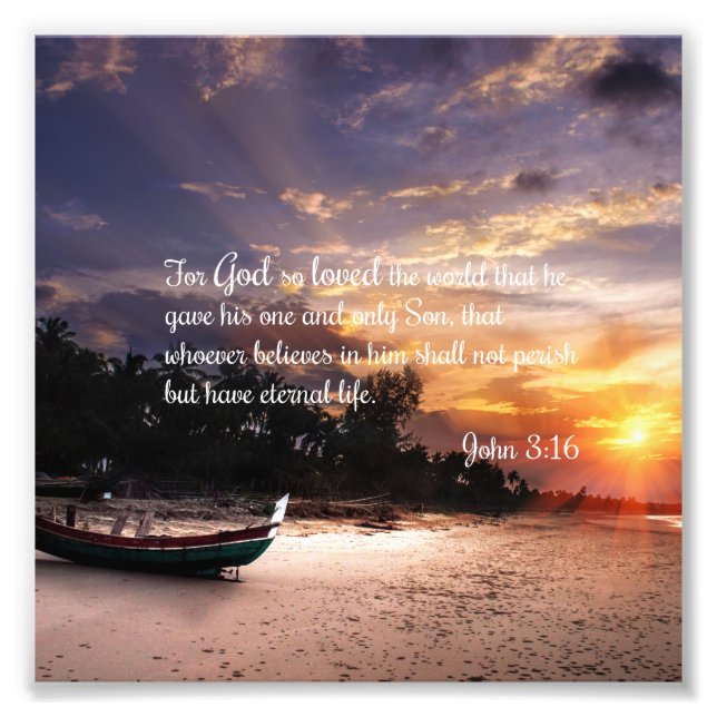 John 3:16 #1 NIV - Scripture Christian Wall Art (Front)