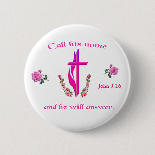 John 3:16 6 cm round badge