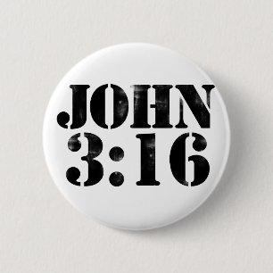 John 3:16 6 cm round badge