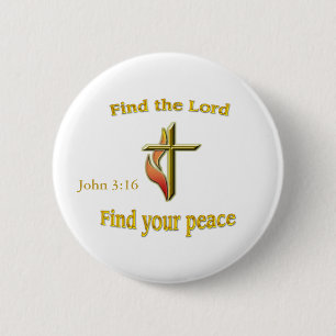 John 3:16 6 cm round badge