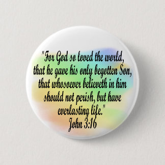 John 3:16 6 cm round badge