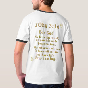 John 3:16 and Bible verse Christian T-Shirt