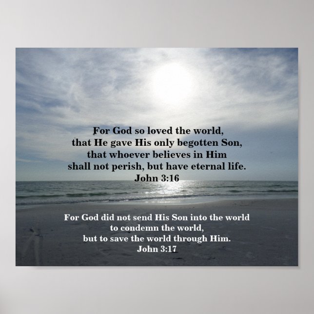 JOHN 3:16 and JOHN 3:17 Poster (Front)