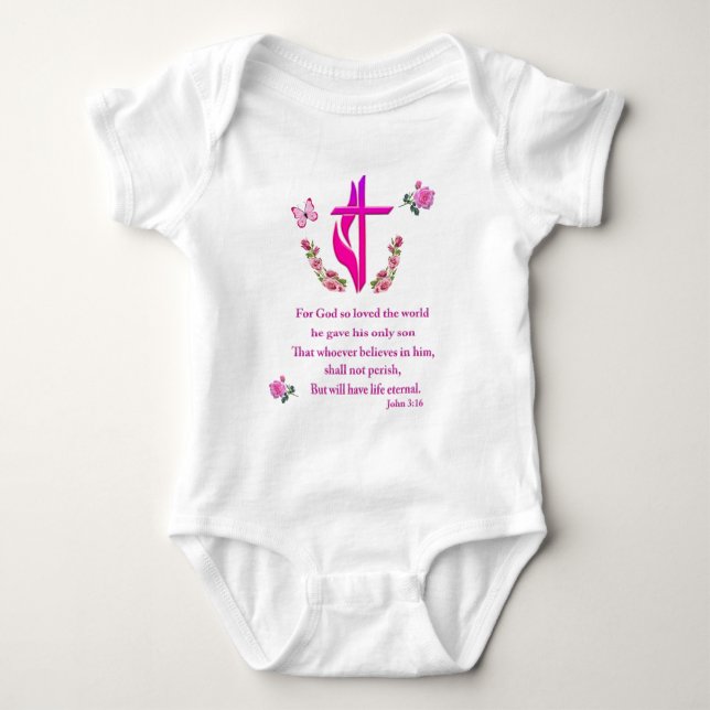 John 3:16 baby bodysuit (Front)
