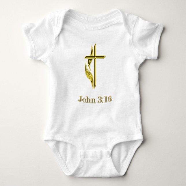 John 3:16 baby bodysuit (Front)