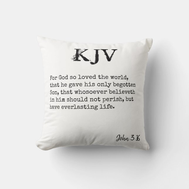 John 3:16 Bible Quote - Can be Customised Cushion (Front)
