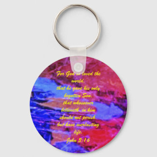 John 3:16 Bible scripture salvation truth Keychain