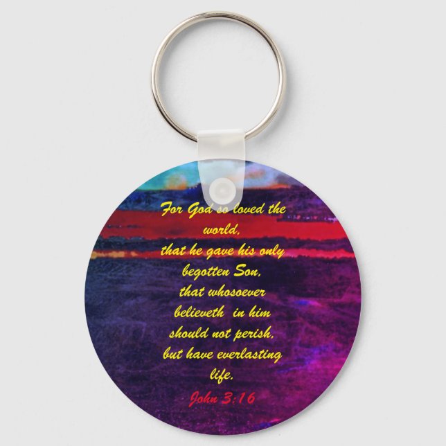 John 3:16 Bible scripture salvation truth Keychain (Front)