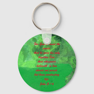 John 3:16 Bible scripture salvation truth Keychain