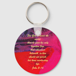 John 3:16 Bible scripture salvation truth Keychain