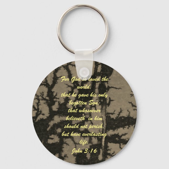 John 3:16 Bible scripture salvation truth Keychain (Front)