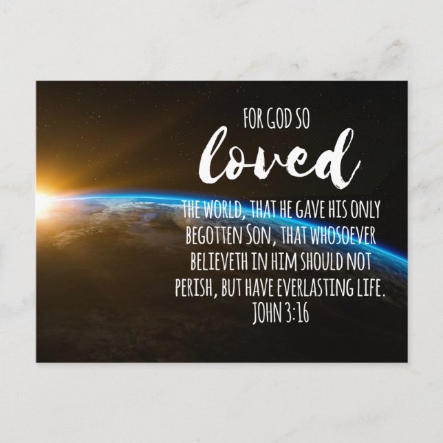 John 3:16 Bible Verse Christian Postcard (Front)