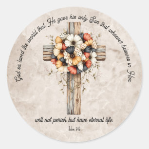 John 3:16 Bible Verse Classic Round Sticker