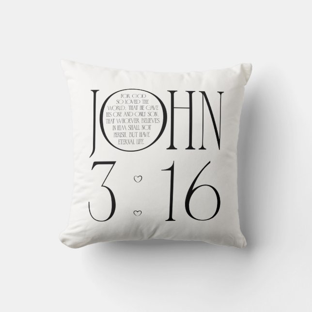 John 3:16 Bible Verse Cushion (Front)