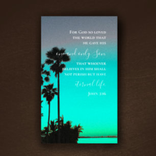 John 3:16 Bible Verse Florida Palms Original Photo Business Card